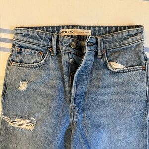 GRLFRND Blue Straight Leg Distressed Jeans